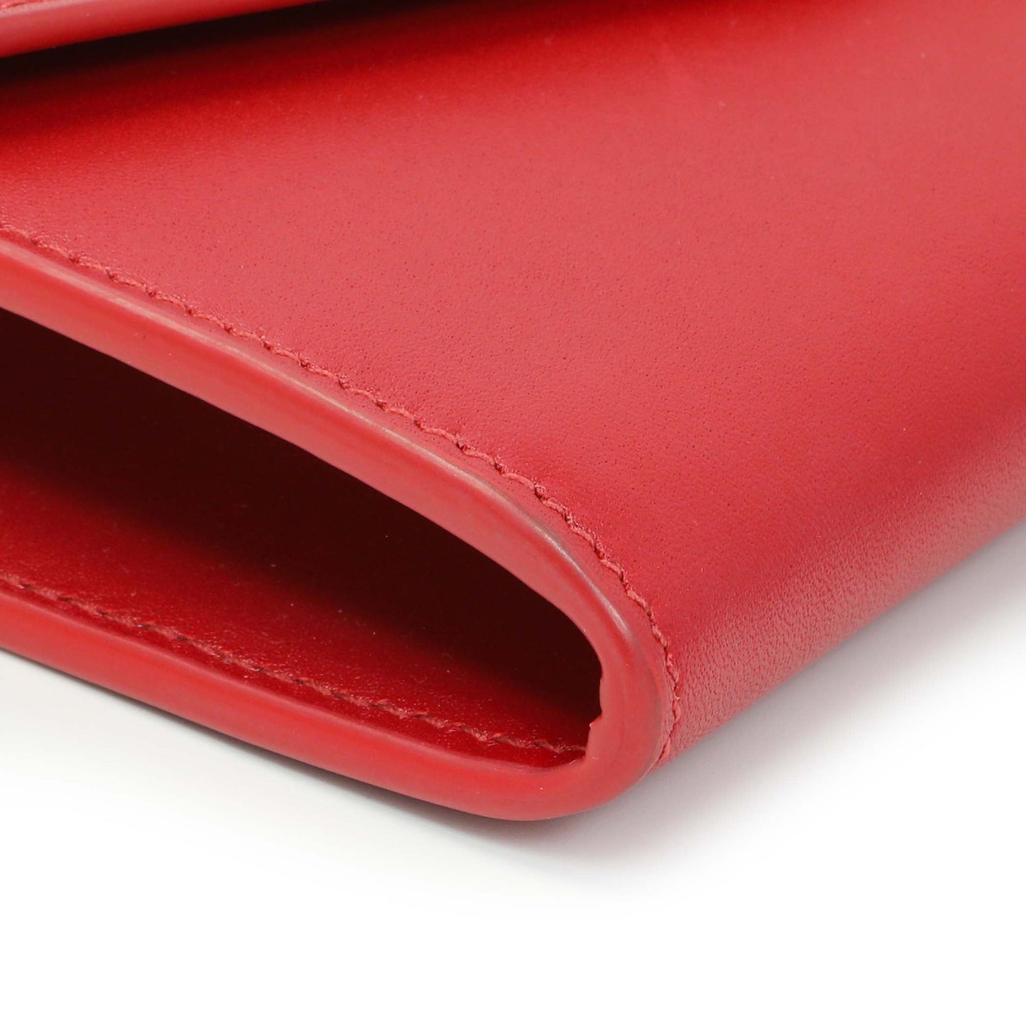 Exclusive Celine Red Calfskin C Wallet on Chain — Top View