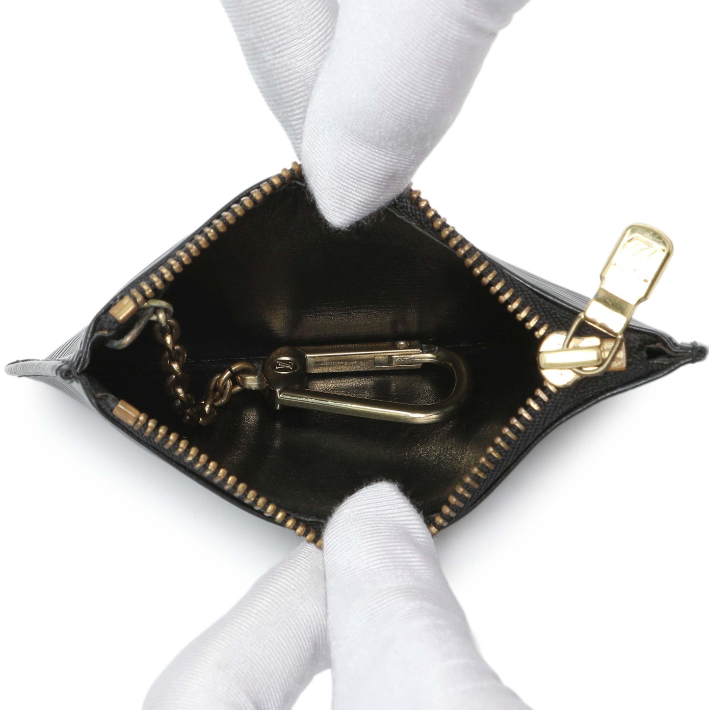 Exclusive Louis Vuitton Black Epi Key Pouch — Top View