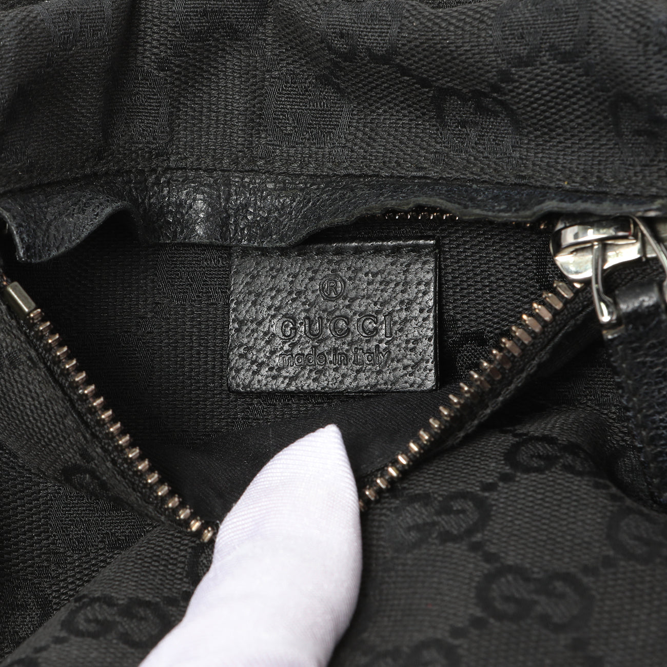 Exclusive Gucci Black GG Monogram Double Pocket Belt Bag — Alternate View 9