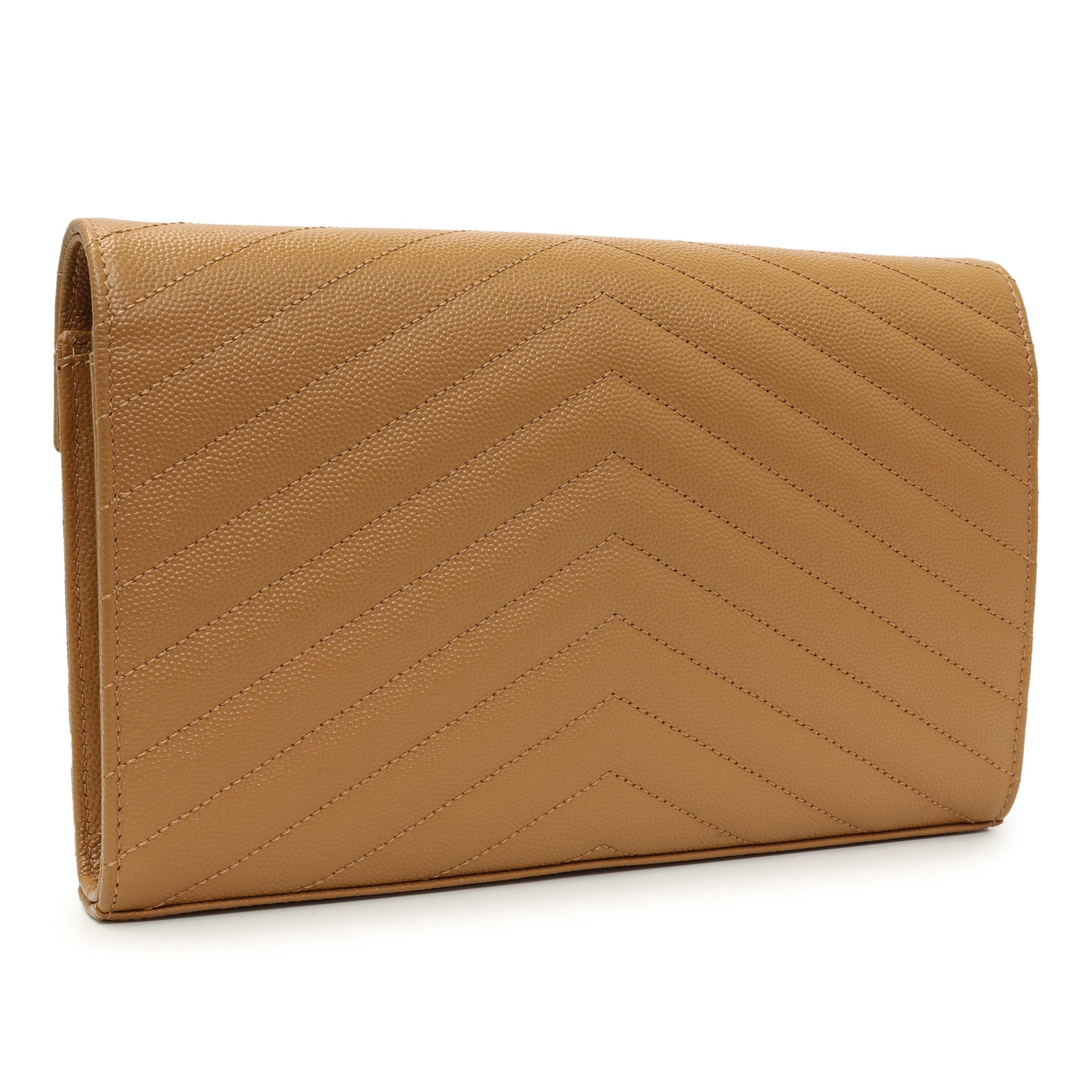Exclusive Saint Laurent Dune Grain De Poudre Matelasse Chevron Monogram Chain Wallet — Side View