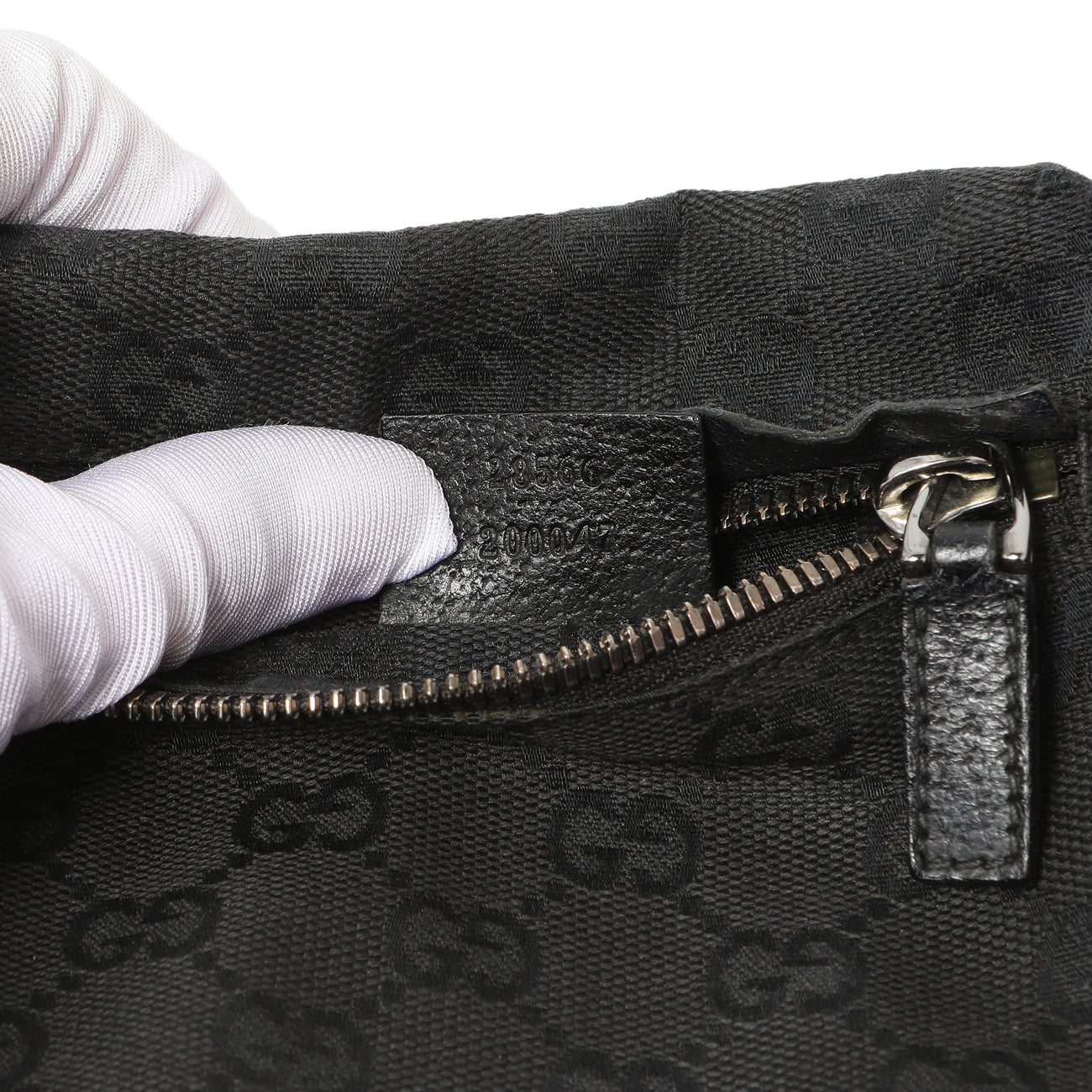 Exclusive Gucci Black GG Monogram Double Pocket Belt Bag — Alternate View 10