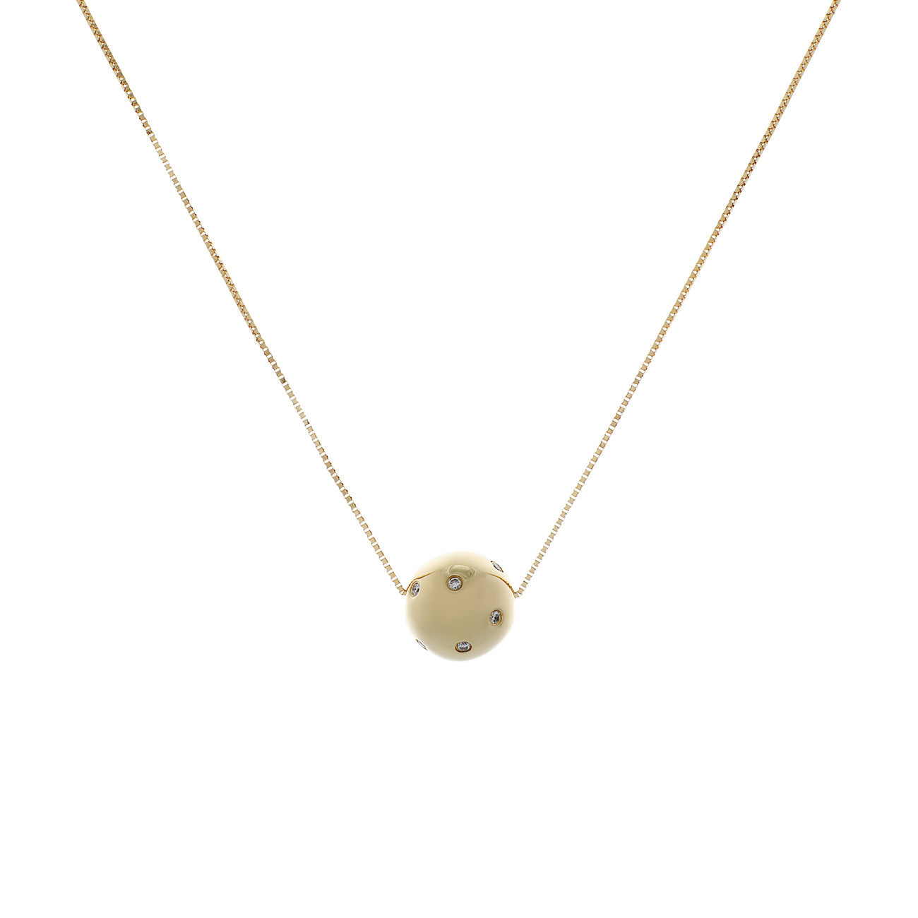 Exclusive 18K Yellow Gold Diamond Slide Sphere Pendant — Front View