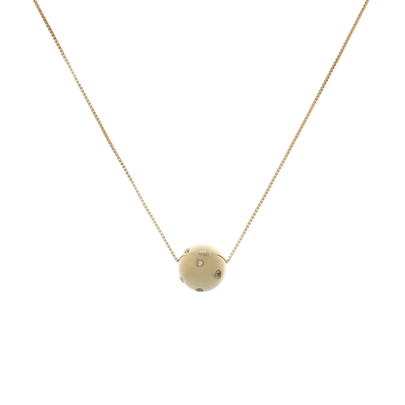 Exclusive 18K Yellow Gold Diamond Slide Sphere Pendant — Side View