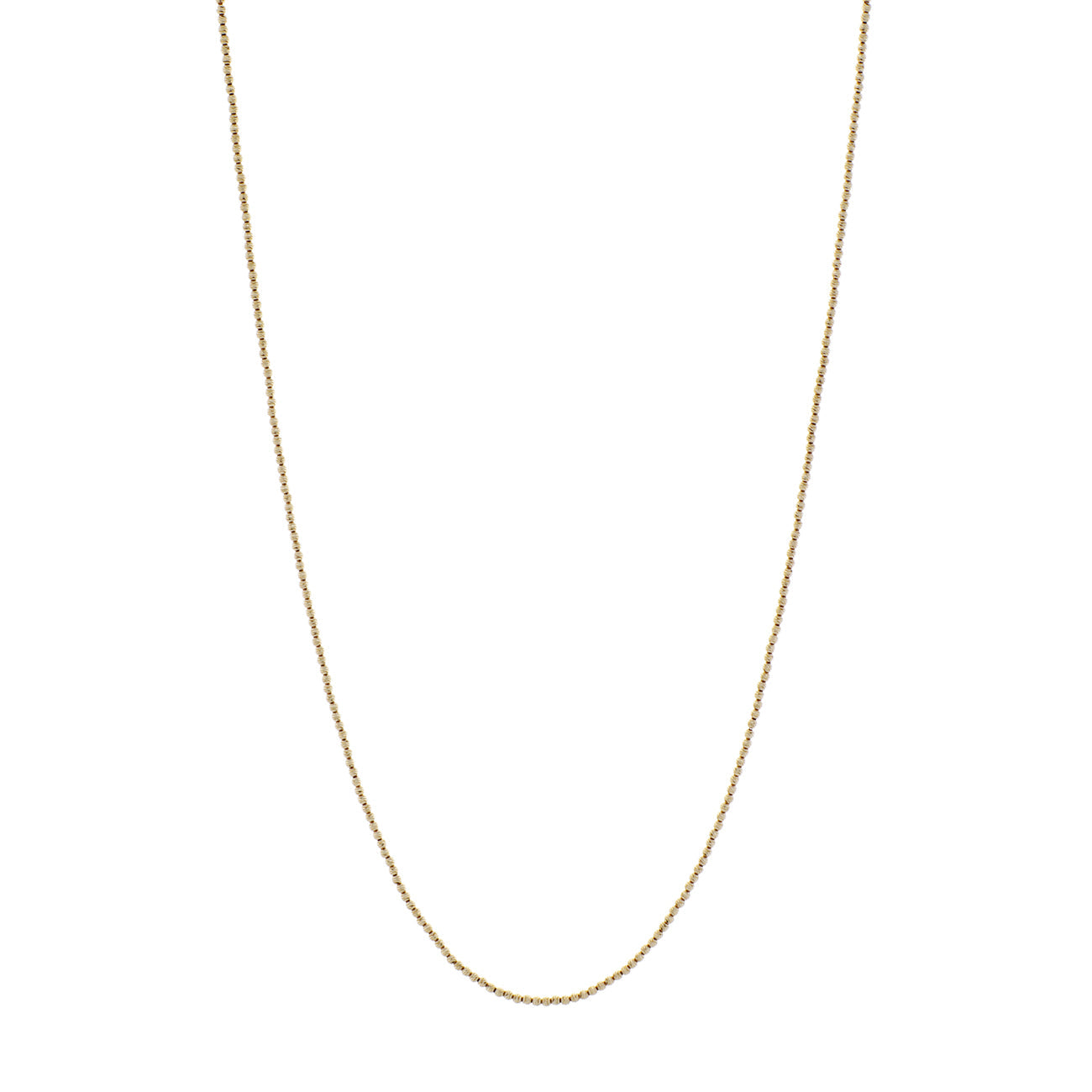 Exclusive 18K Yellow Gold Adjustable Diamond Cut Bead Chain — Front View