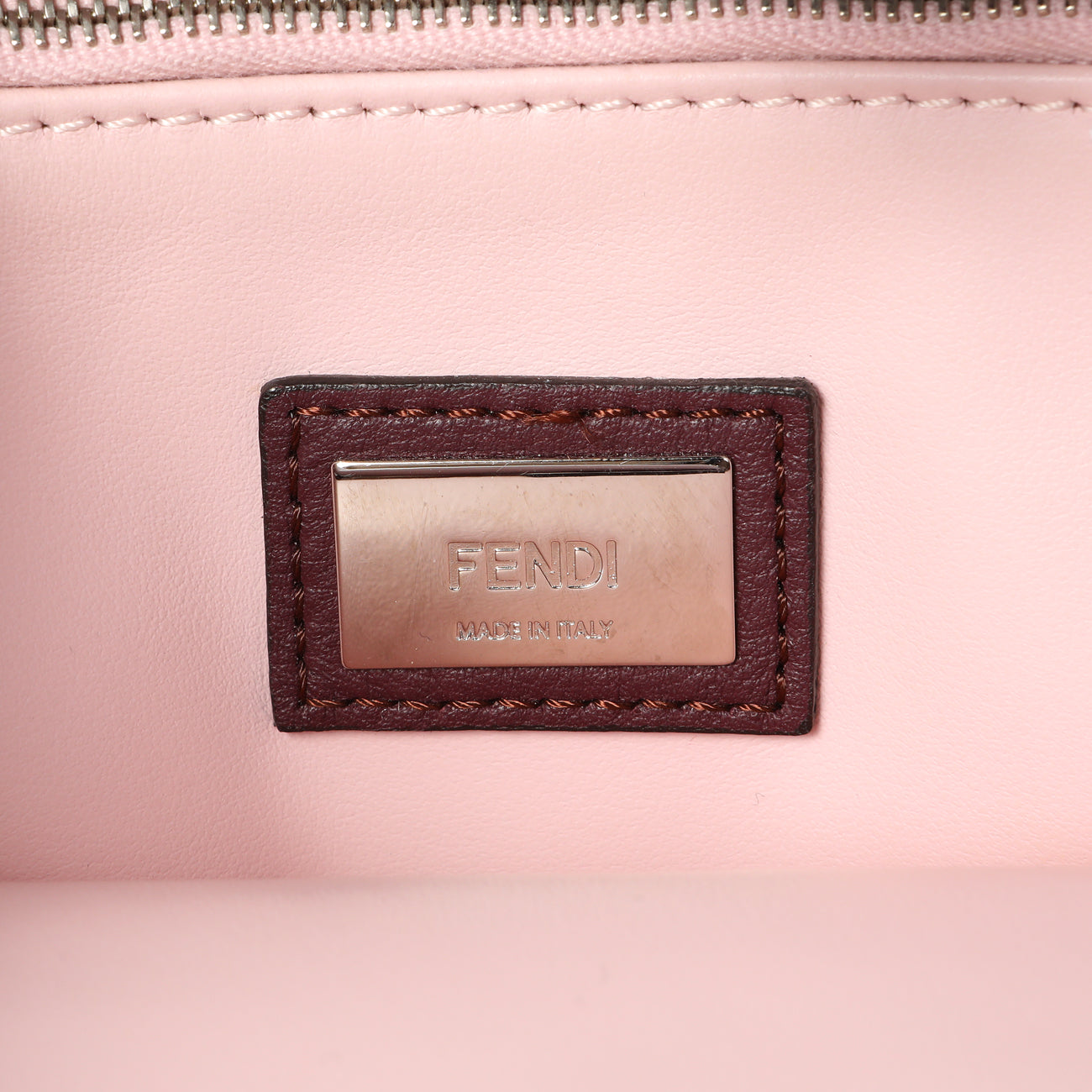 Exclusive Fendi Dark Red Rosa Doll Vitello Dolce Ribbon Lace Up Petite 2Jours Tote — Alternate View 9