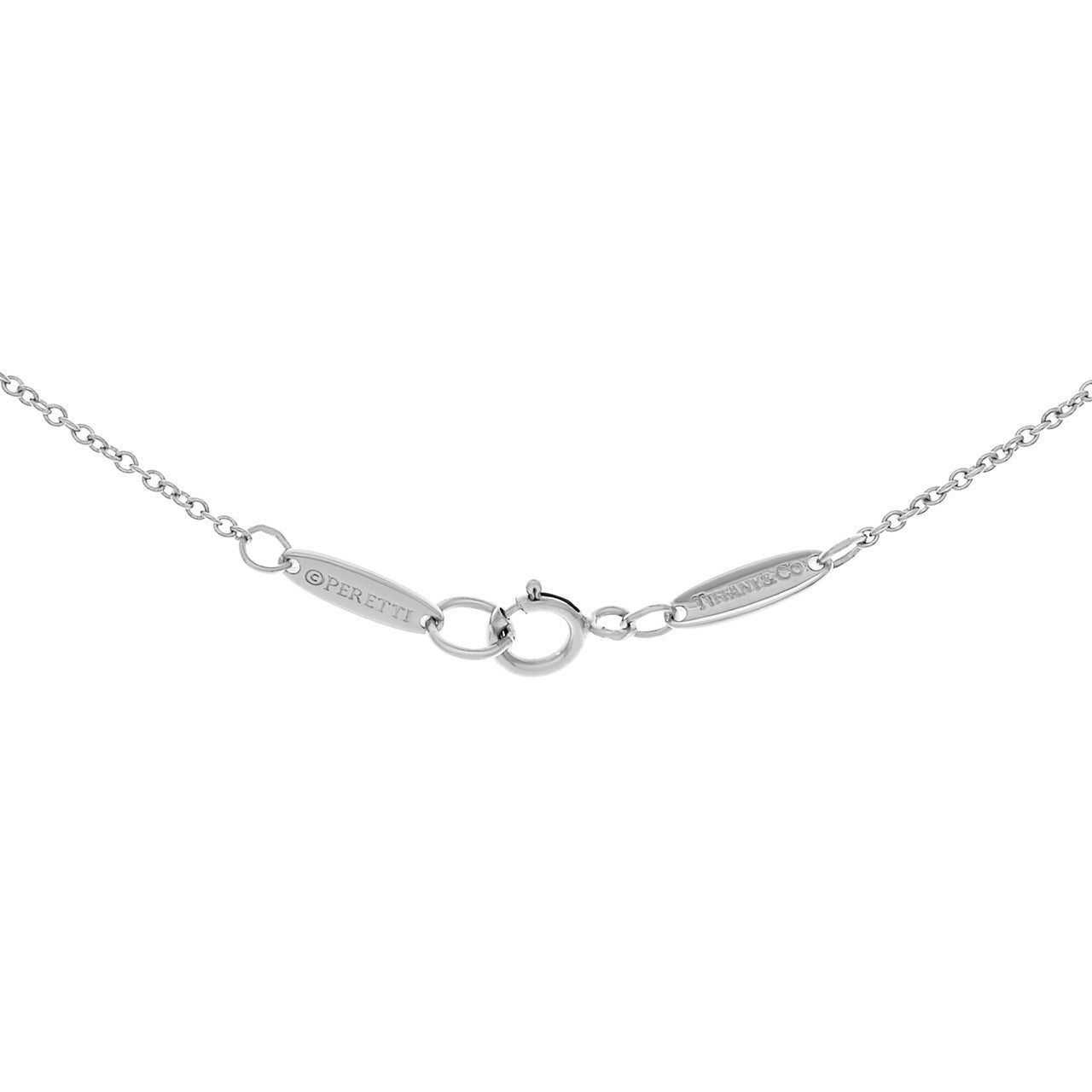 Exclusive Tiffany & Co. Platinum Diamond 22mm Open Heart Pendant — Back View