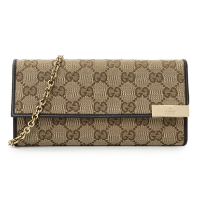 Exclusive Gucci Monogram Canvas Chain Wallet — Front View