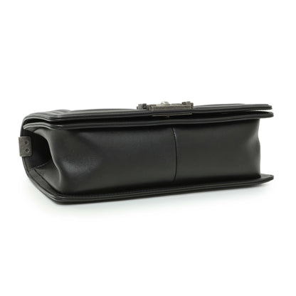 Exclusive Chanel Black Quilted Lambskin Medium Boy Flap — Top View