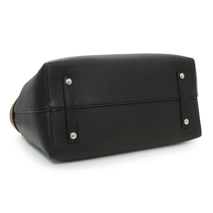 Exclusive Burberry Black Calfskin Triple Stud Large Belt Tote — Back View