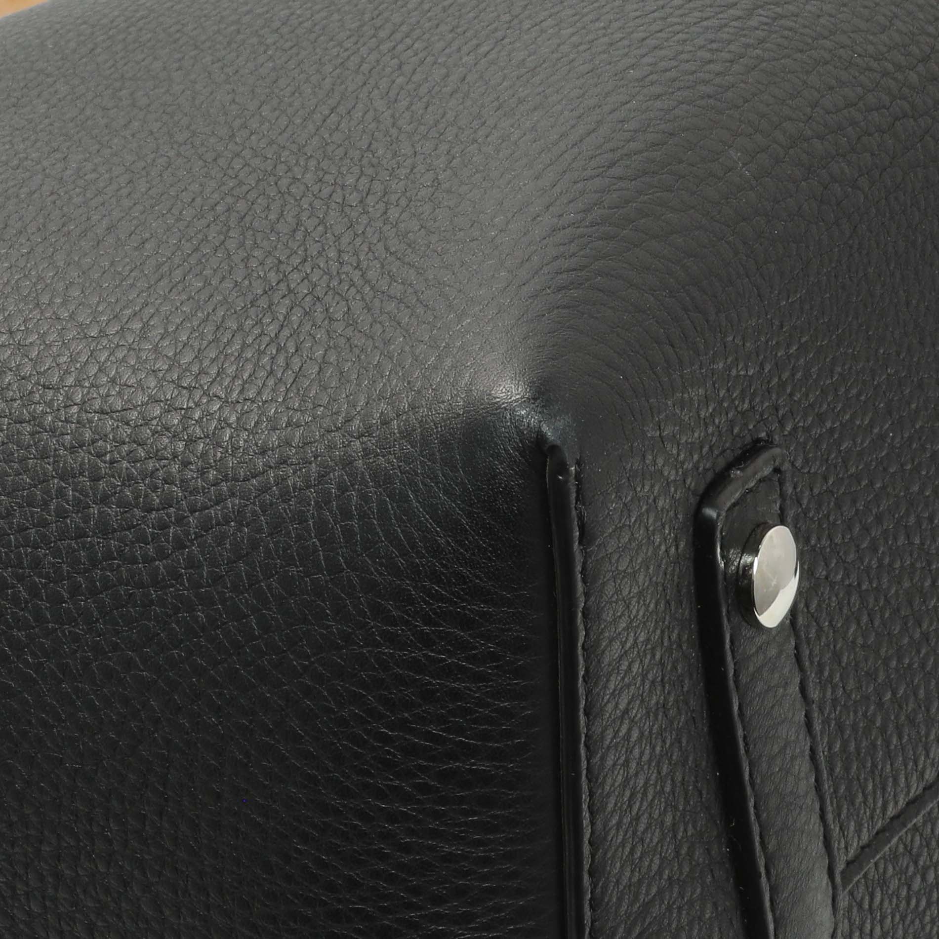 Exclusive Burberry Black Calfskin Triple Stud Large Belt Tote — Top View