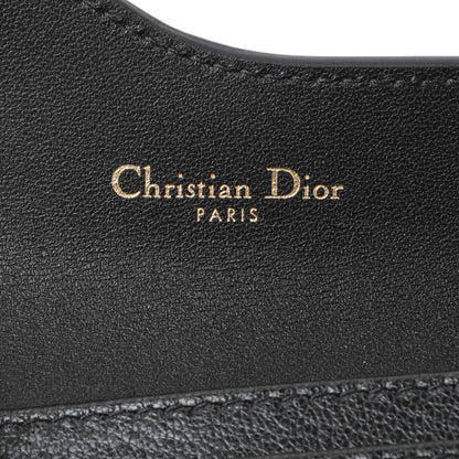 Exclusive Christian Dior Black Grained Calfskin Saddle Card Holder — Detail View