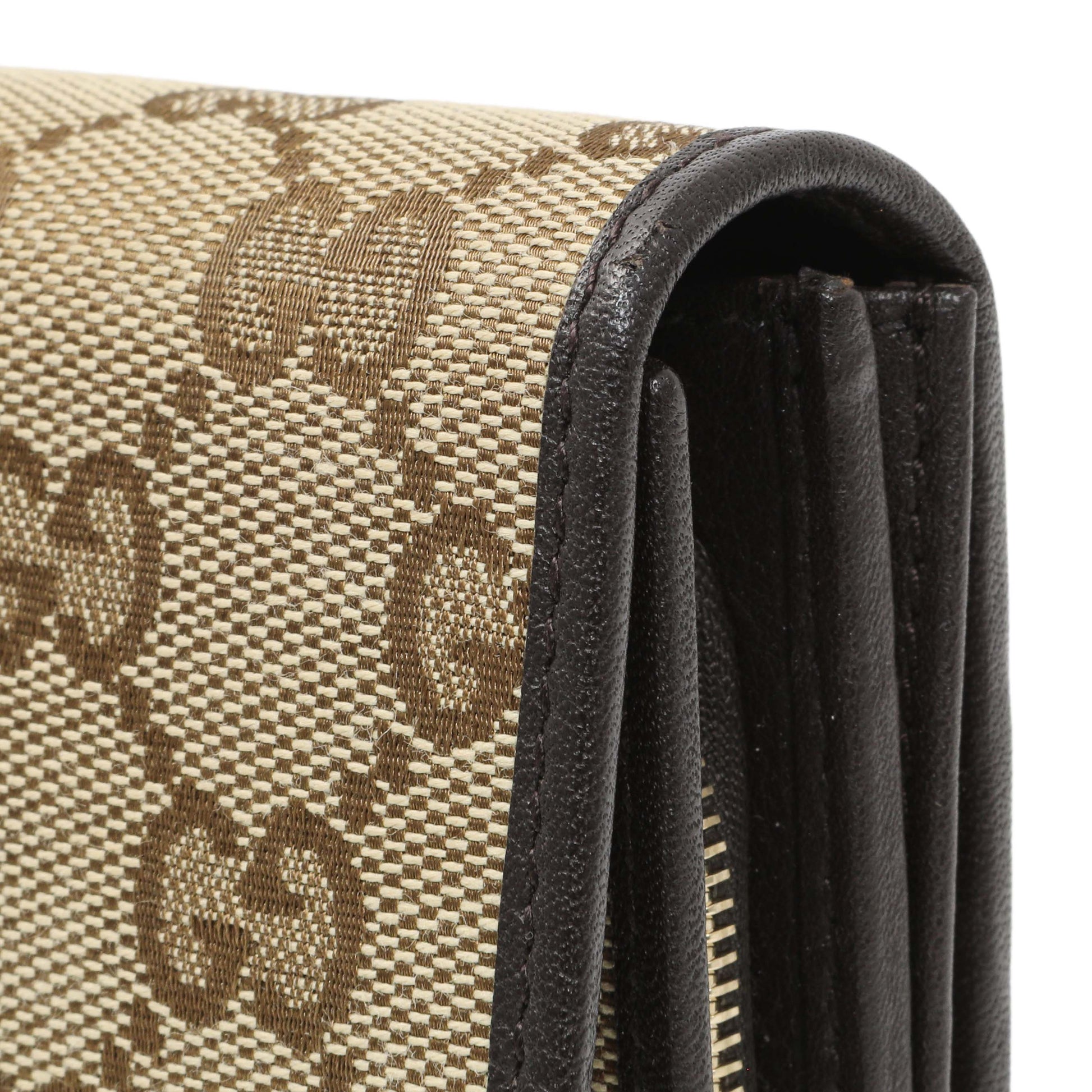 Exclusive Gucci Monogram Canvas Chain Wallet — Lifestyle View