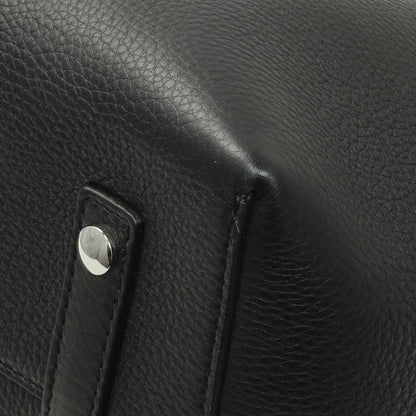 Exclusive Burberry Black Calfskin Triple Stud Large Belt Tote — Detail View