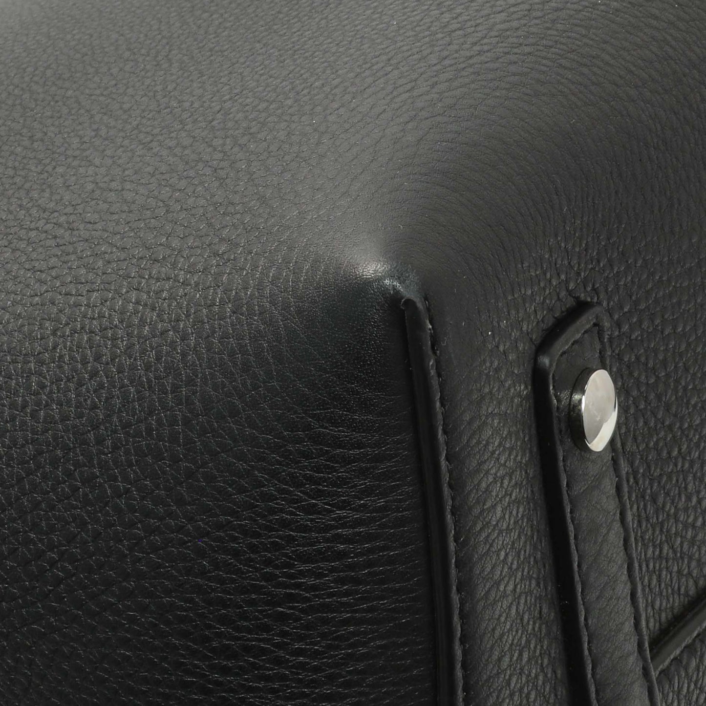 Exclusive Burberry Black Calfskin Triple Stud Large Belt Tote — Lifestyle View