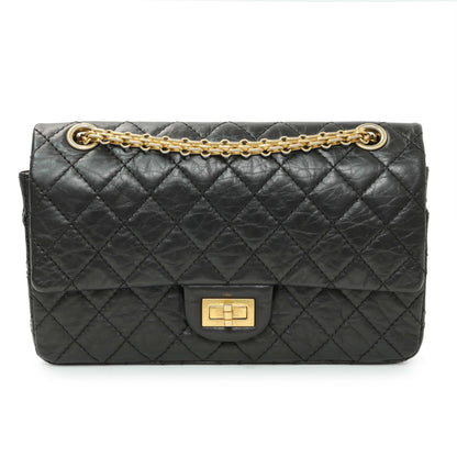 Exclusive Chanel Black Quilted Aged Calfskin 2.55 Reissue 225 Flap — Front View