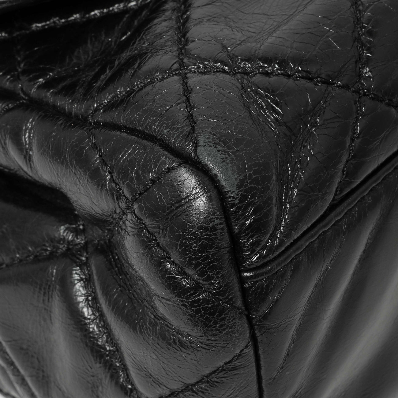 Exclusive Chanel Black Quilted Glazed Calfskin Large Coco Soft Flap — Top View
