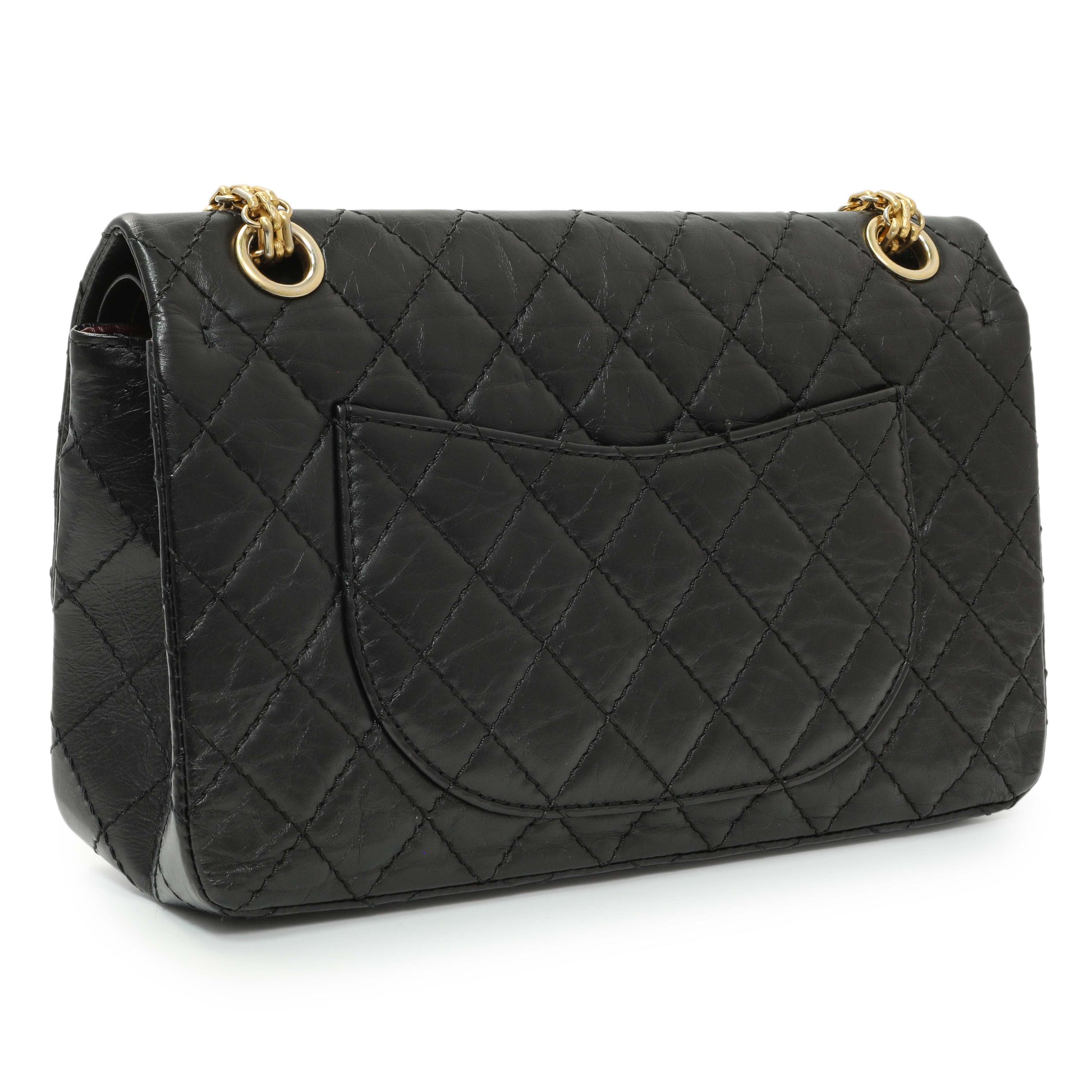 Exclusive Chanel Black Quilted Aged Calfskin 2.55 Reissue 225 Flap — Side View