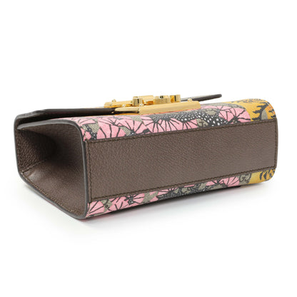 Exclusive Gucci GG Supreme Monogram Bengal Calfskin Small Padlock Shoulder Bag — Back View