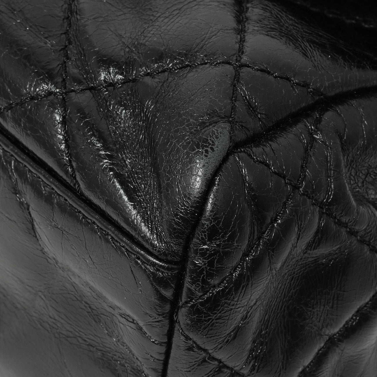Exclusive Chanel Black Quilted Glazed Calfskin Large Coco Soft Flap — Detail View