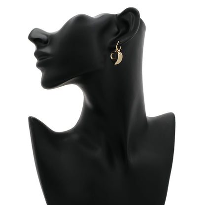 Exclusive 18K Yellow Gold Puffy Heart Earrings — Back View
