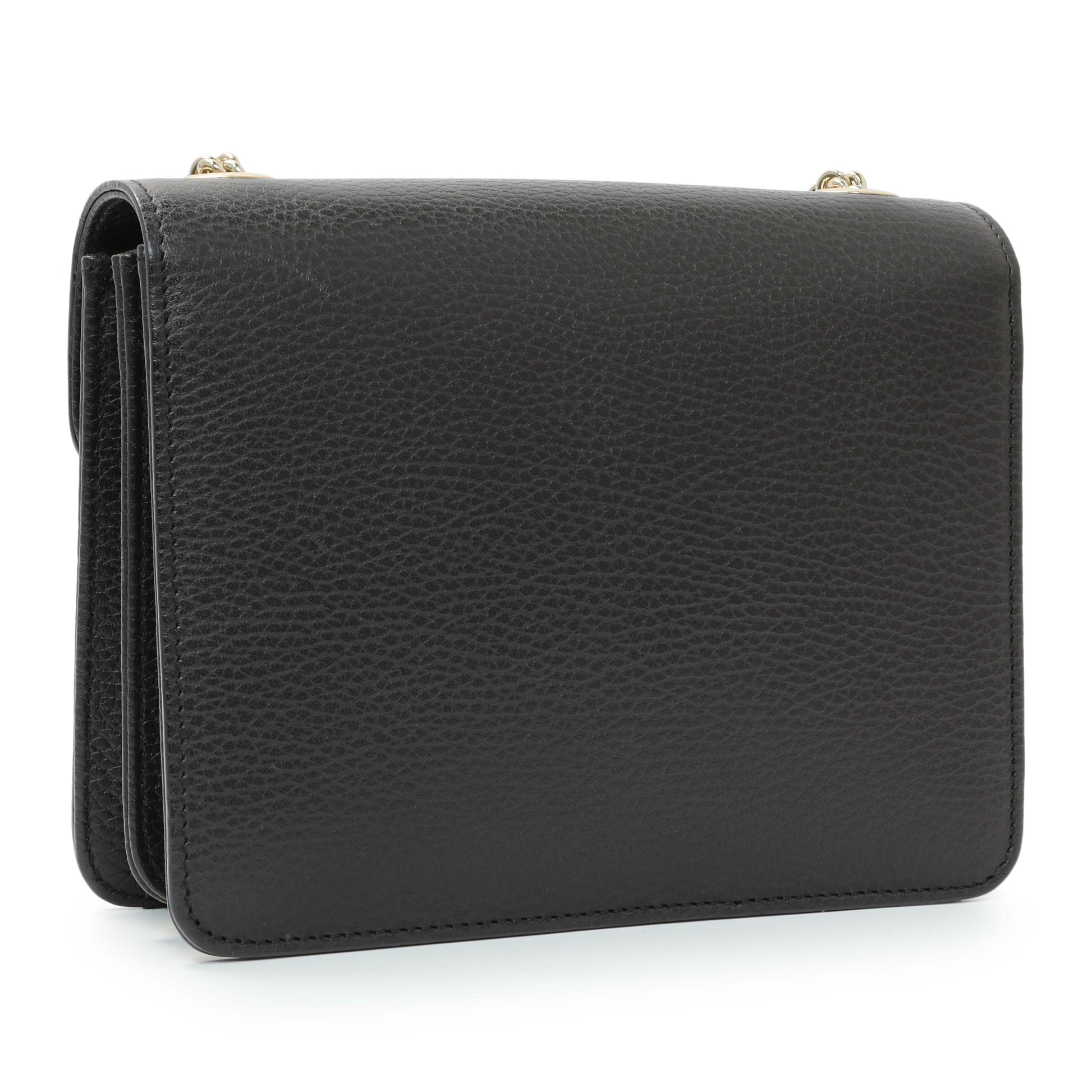 Exclusive Gucci Black Dollar Calfskin Small Interlocking G Shoulder Bag — Side View