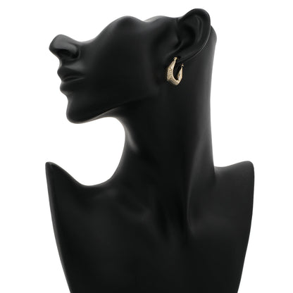 Exclusive 18K Yellow Gold Diamond Cut Bell Hoop Earrings — Back View