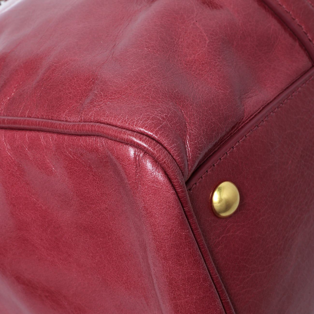 Exclusive Miu Miu Pink Vitello Shine Double Zip Tote — Top View