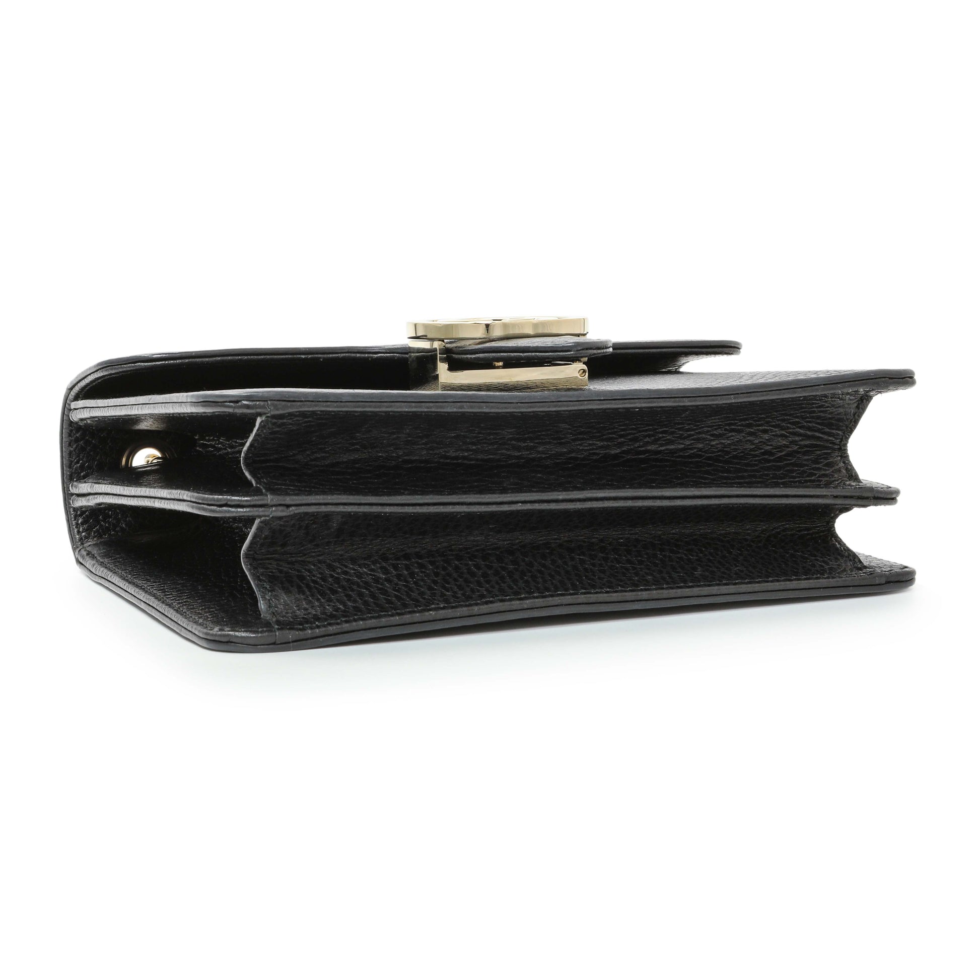 Exclusive Gucci Black Dollar Calfskin Small Interlocking G Shoulder Bag — Back View