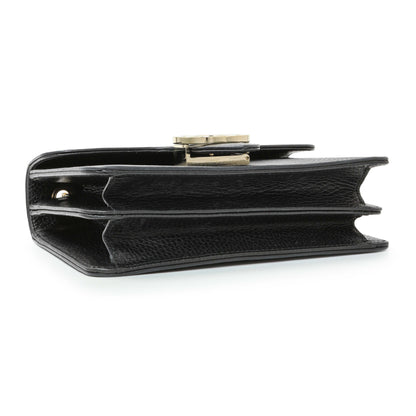 Exclusive Gucci Black Dollar Calfskin Small Interlocking G Shoulder Bag — Back View