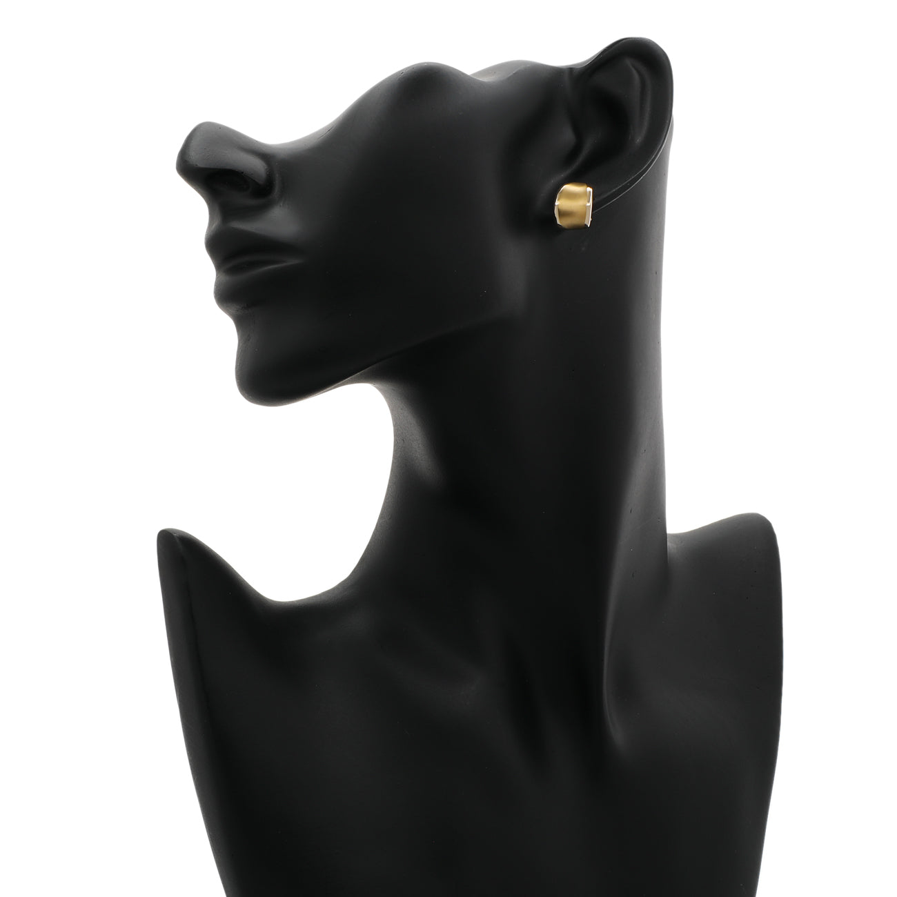 Exclusive 18K Yellow Gold Crescent Hoop Earings — Back View