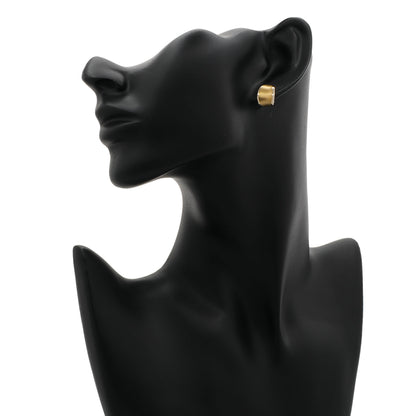 Exclusive 18K Yellow Gold Crescent Hoop Earings — Back View