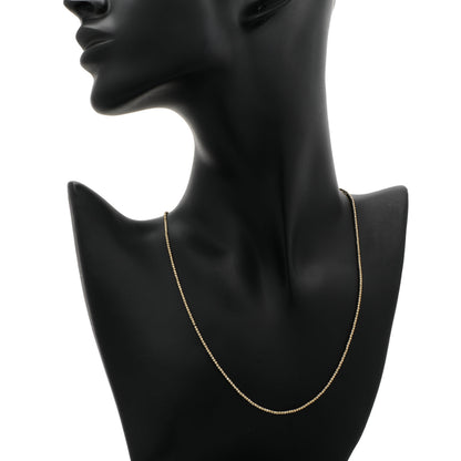 Exclusive 18K Yellow Gold Adjustable Diamond Cut Bead Chain — Back View