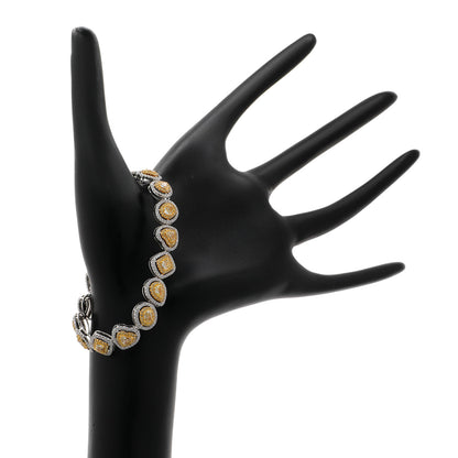 Exclusive 18K White Gold 6.76 Carat Fancy Yellow Diamond Bracelet — Back View