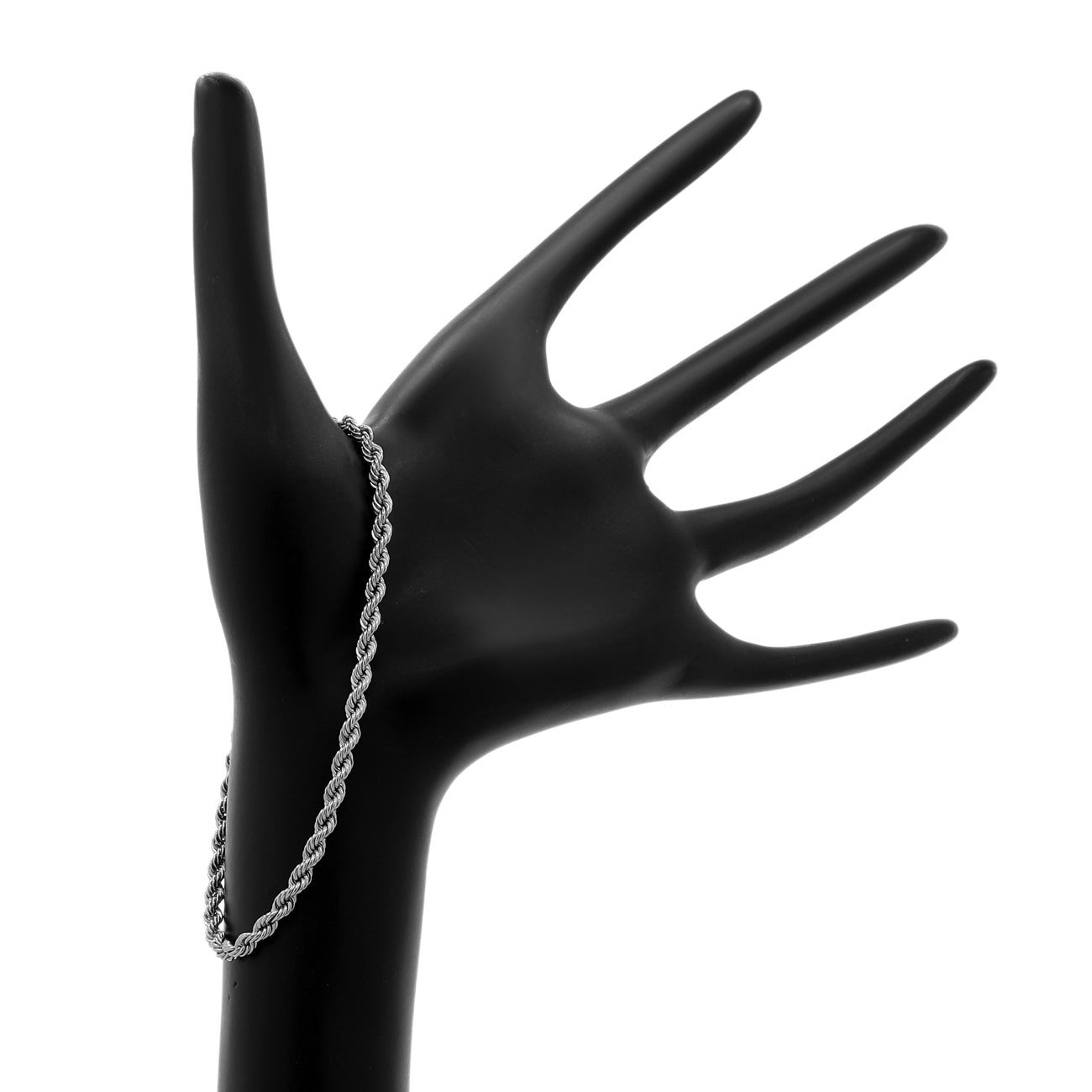 Exclusive 18K White Gold Rope Bracelet — Back View