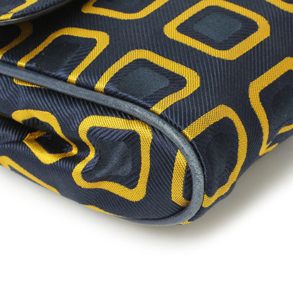 Exclusive Prada Nylon Printed Holliday & Brown Flap Bag — Top View