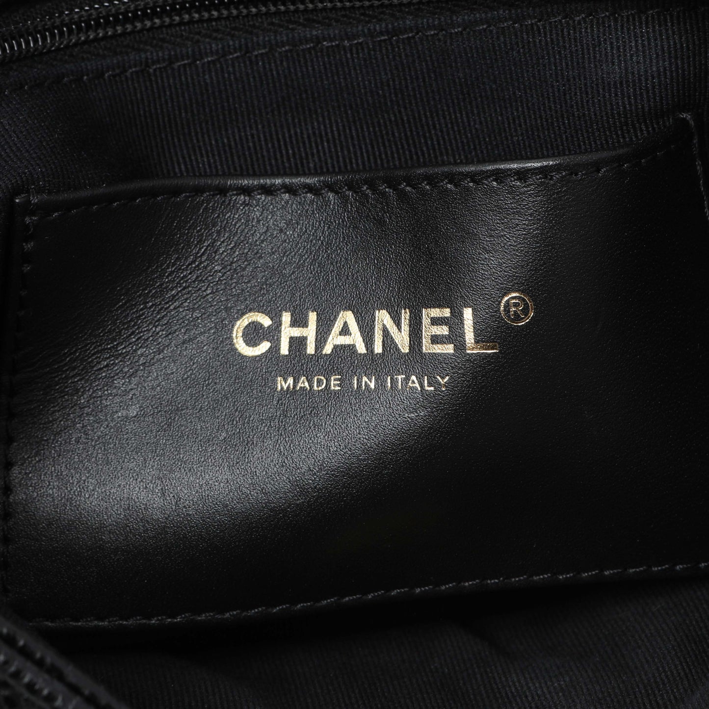 Exclusive Chanel Black Quilted Caviar Small Flap — Detail View