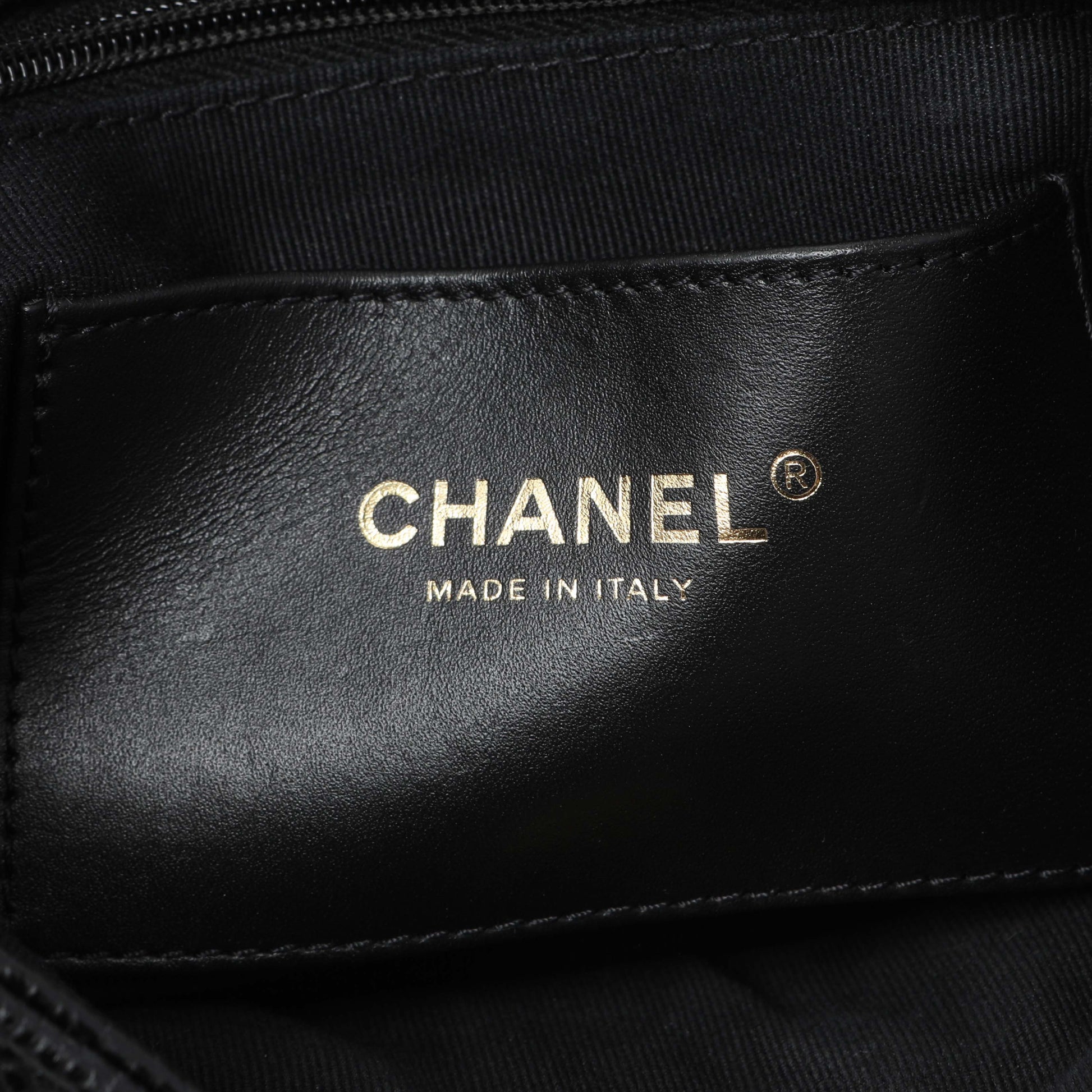 Exclusive Chanel Black Quilted Caviar Small Flap — Detail View