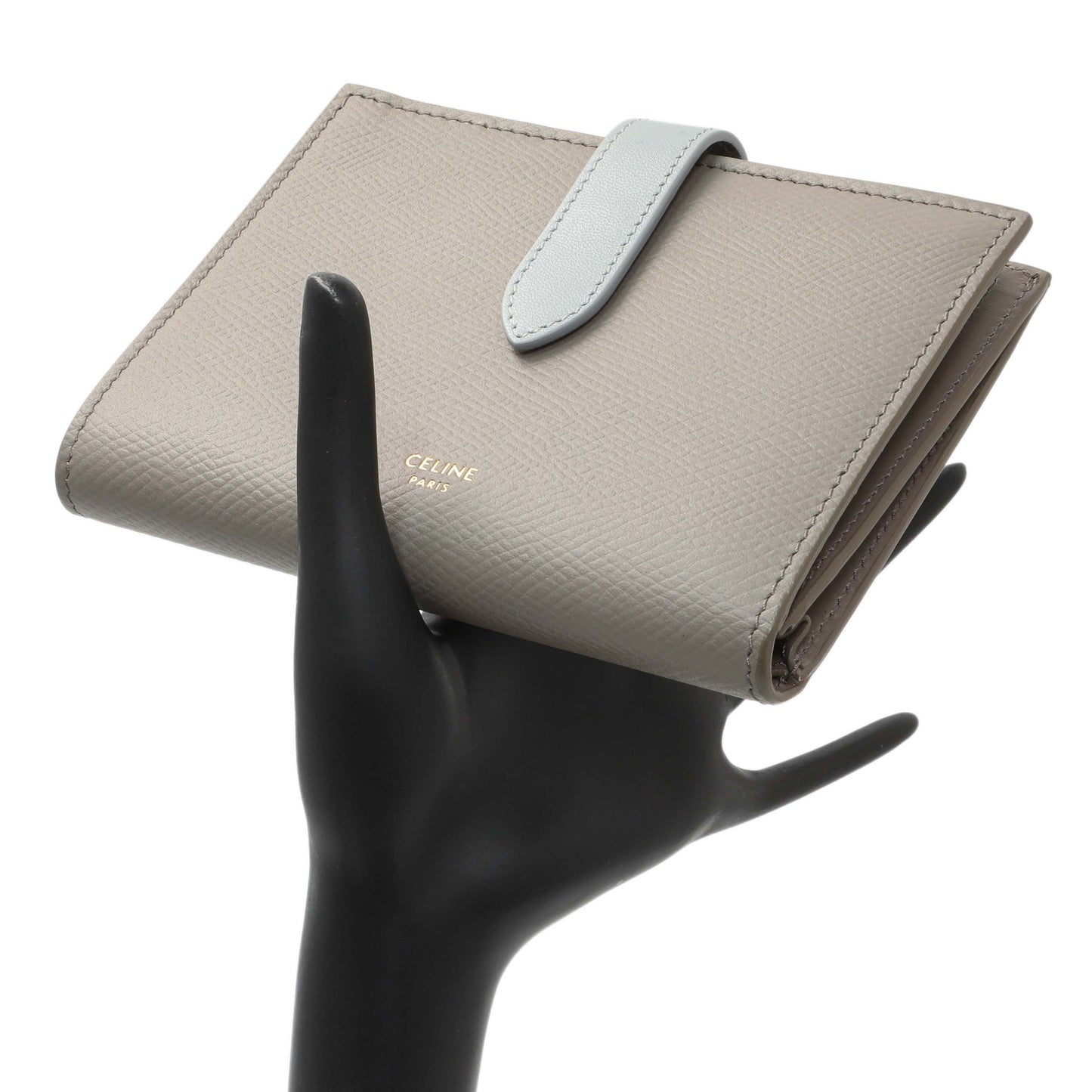 Exclusive Celine Grey Grained Calfskin Medium Multifunction Strap Wallet — Alternate View 7