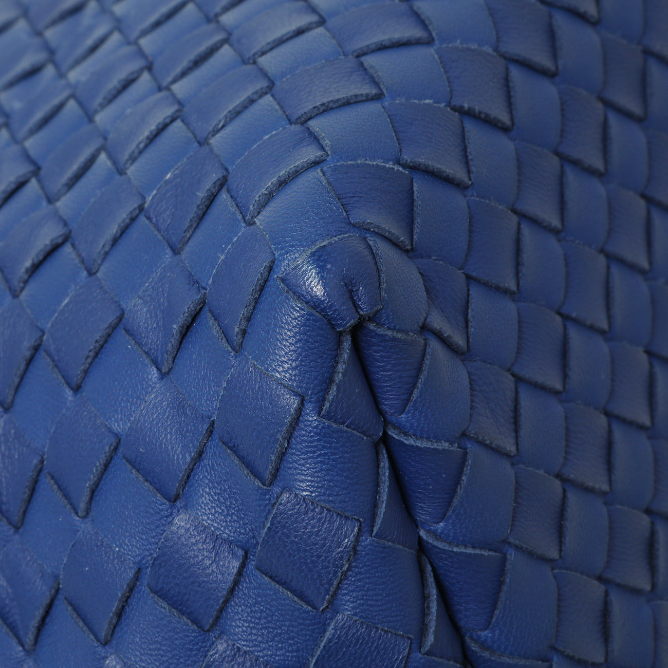 Exclusive Bottega Veneta Blue Nappa Intrecciato Medium Garda Bag — Lifestyle View
