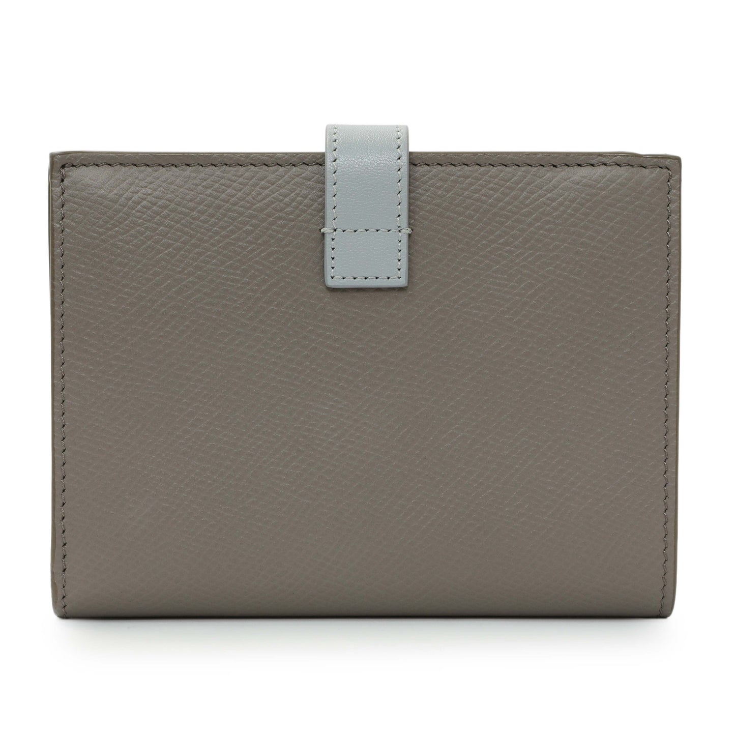 Exclusive Celine Grey Grained Calfskin Medium Multifunction Strap Wallet — Side View
