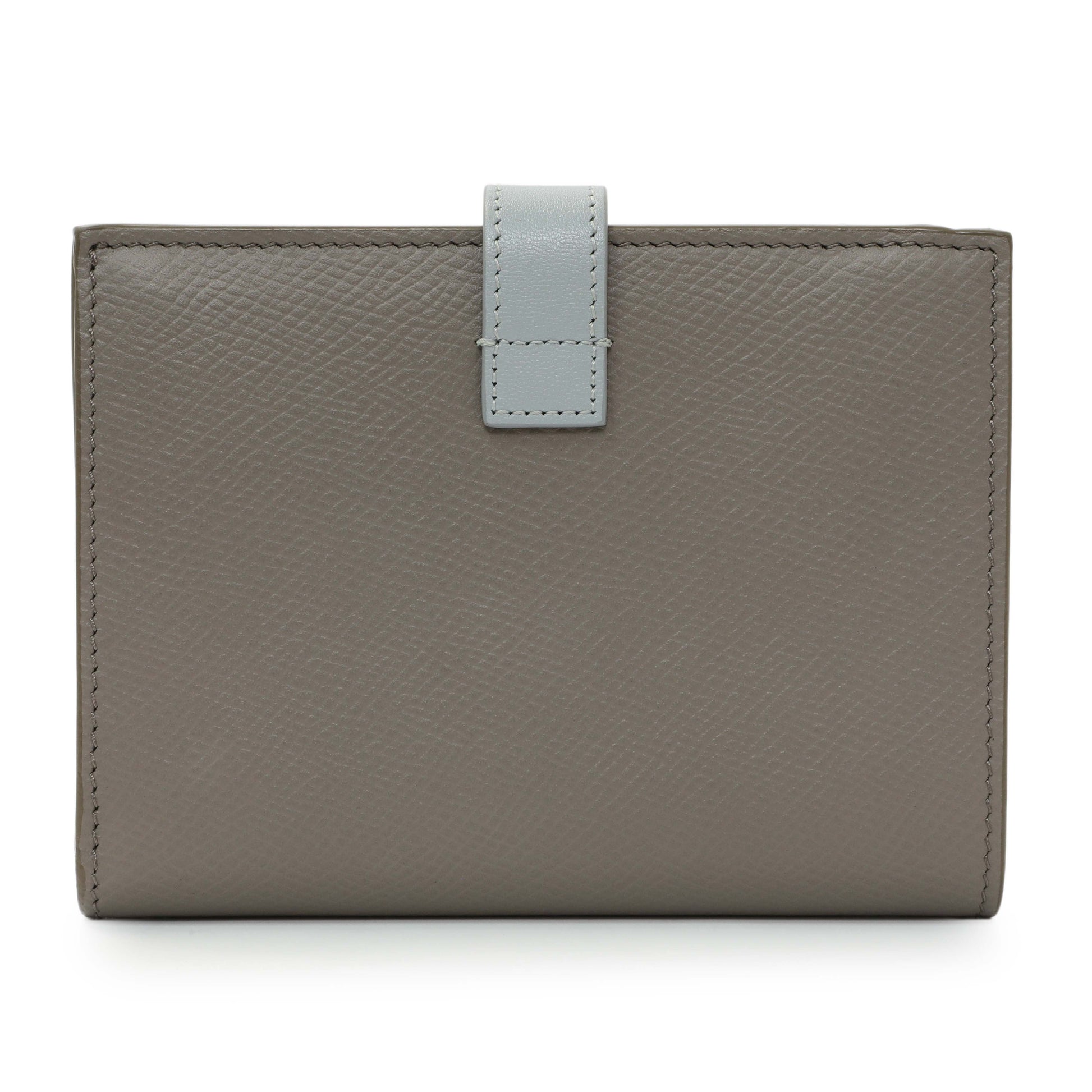 Exclusive Celine Grey Grained Calfskin Medium Multifunction Strap Wallet — Side View