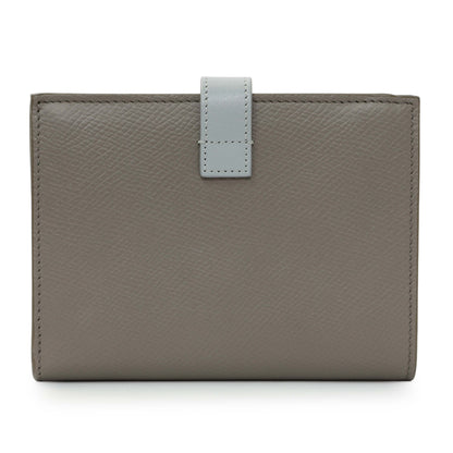 Exclusive Celine Grey Grained Calfskin Medium Multifunction Strap Wallet — Side View