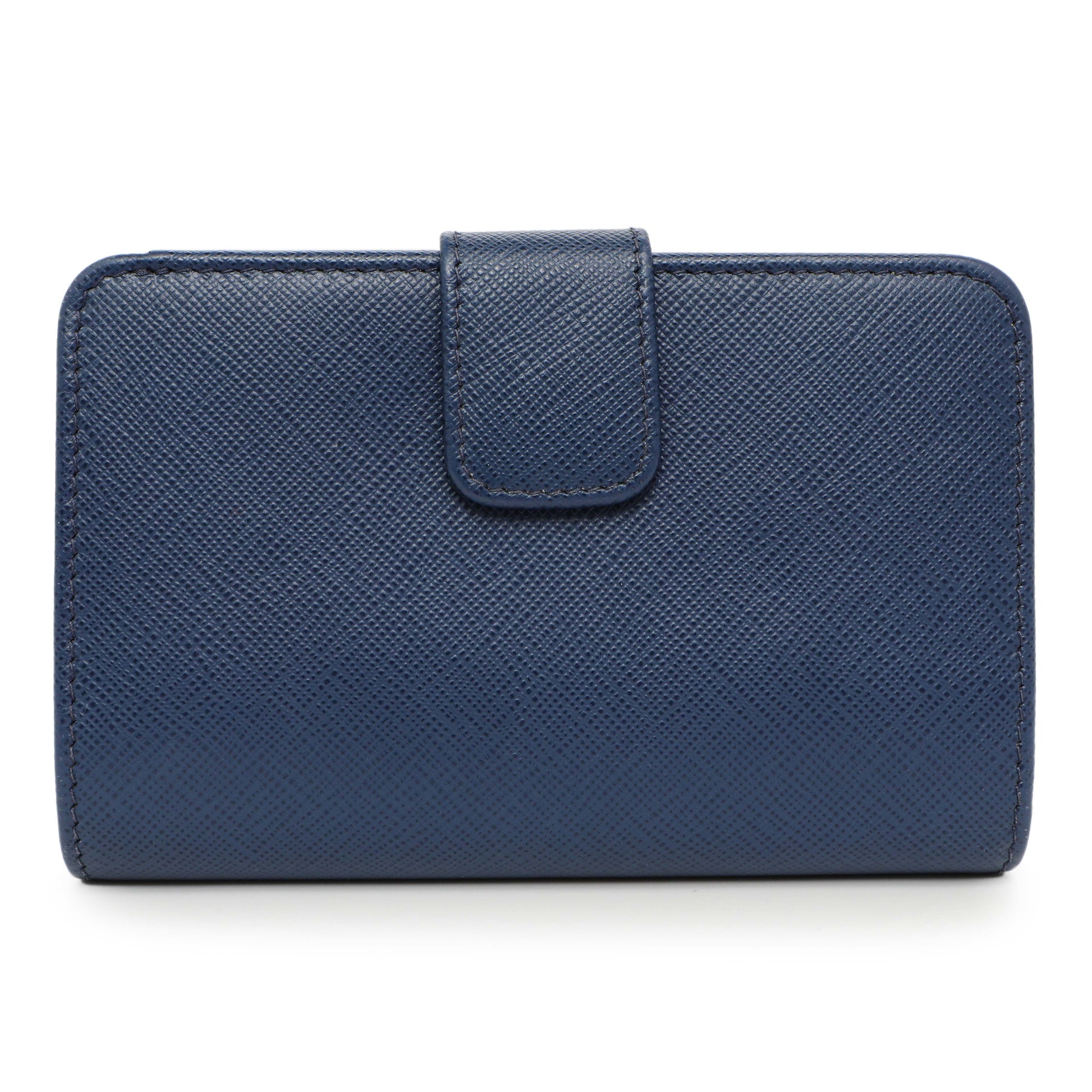 Exclusive Prada Blue Saffiano Small Wallet — Side View