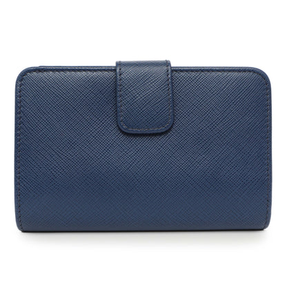 Exclusive Prada Blue Saffiano Small Wallet — Side View
