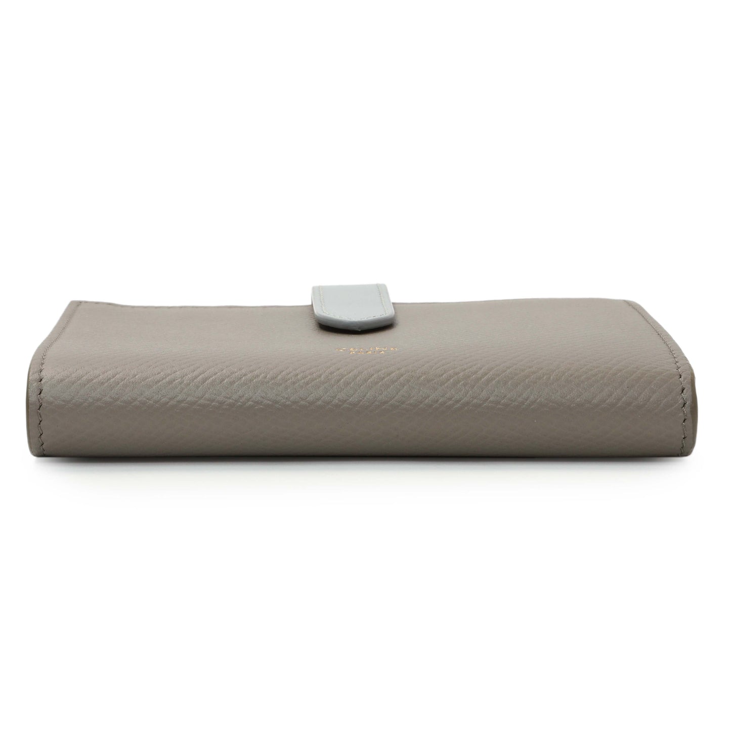 Exclusive Celine Grey Grained Calfskin Medium Multifunction Strap Wallet — Back View