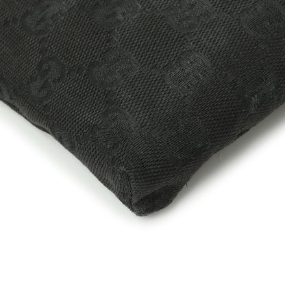 Exclusive Gucci Black GG Monogram Double Pocket Belt Bag — Top View