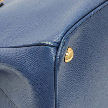 Exclusive Prada Blue Saffiano Medium Galleria Double Zip Tote — Top View