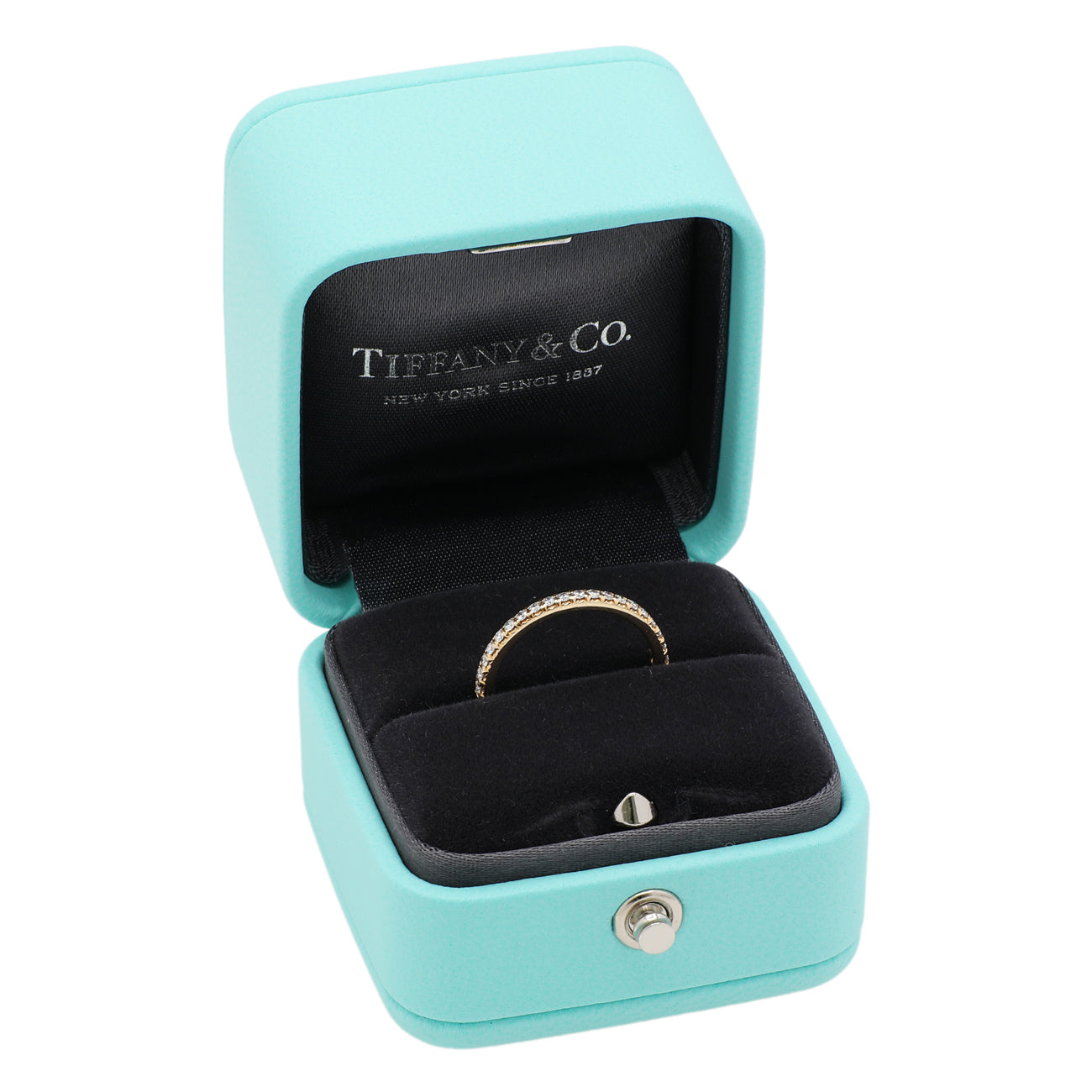 Exclusive Tiffany 18K Yellow Gold Diamond Soleste Half Eternity Ring — Detail View