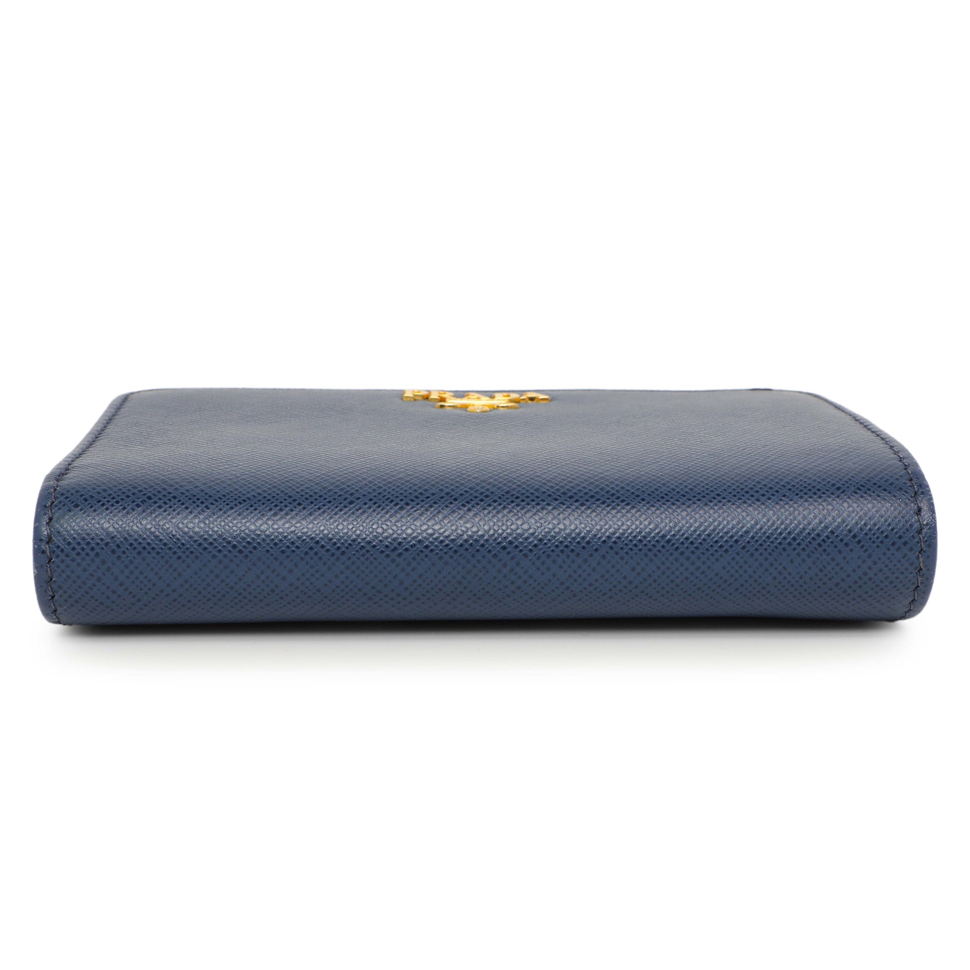 Exclusive Prada Blue Saffiano Small Wallet — Back View