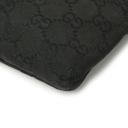 Exclusive Gucci Black GG Monogram Double Pocket Belt Bag — Detail View